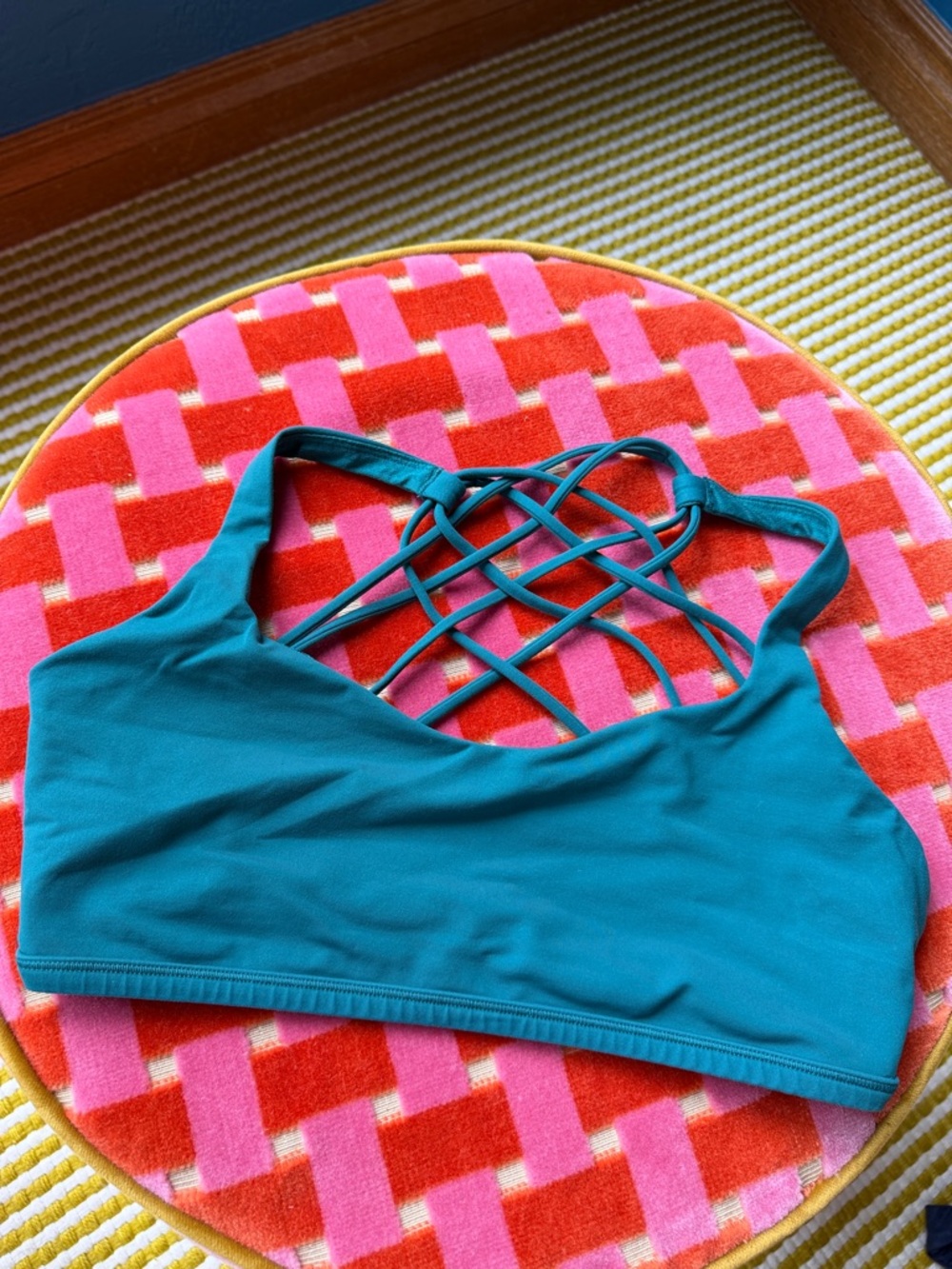 lululemon athletica Teal Crisscross Back Sports Bralette
